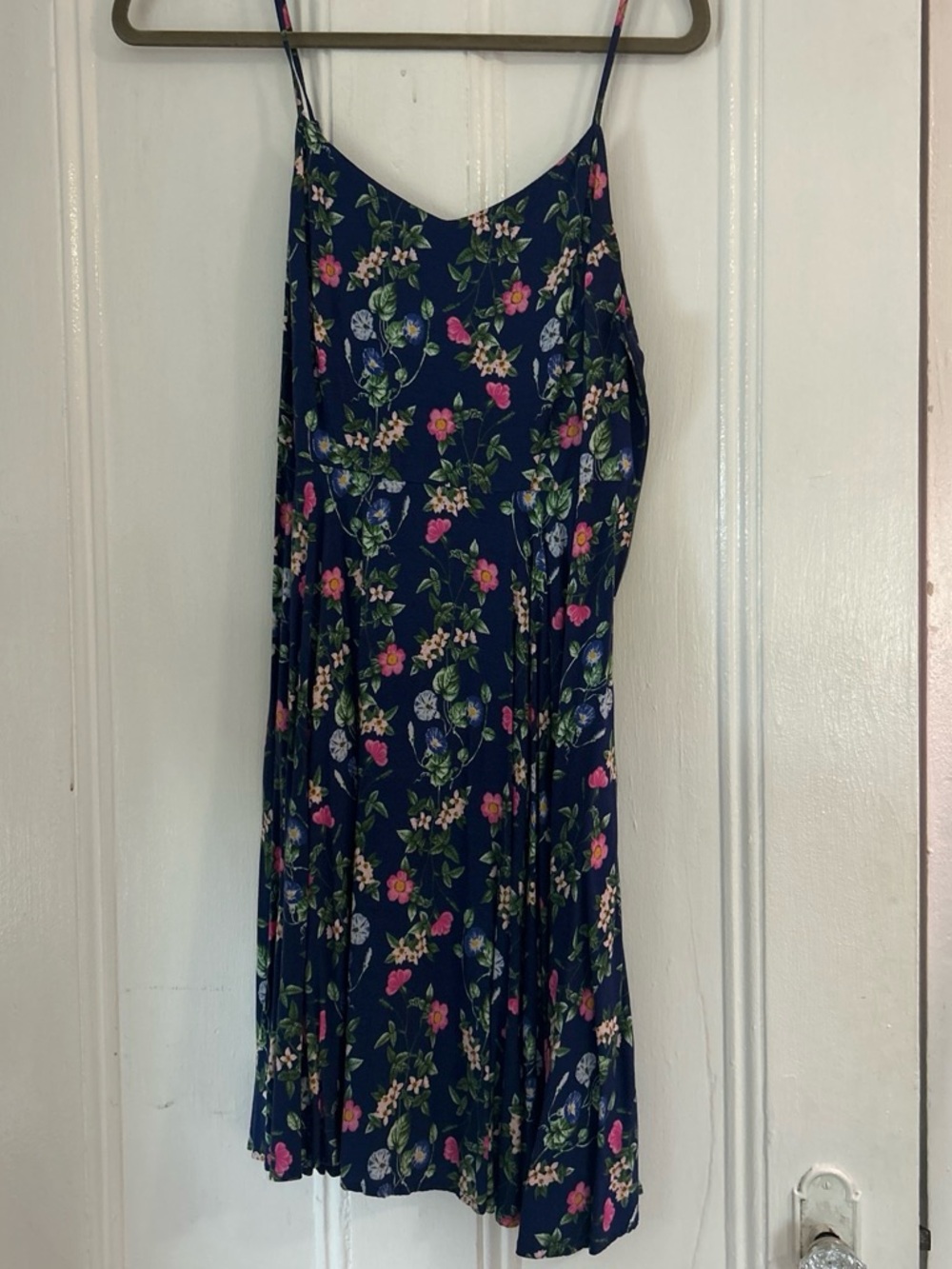 Old Navy Navy Floral Circle Skirt with Pink & Green Accents